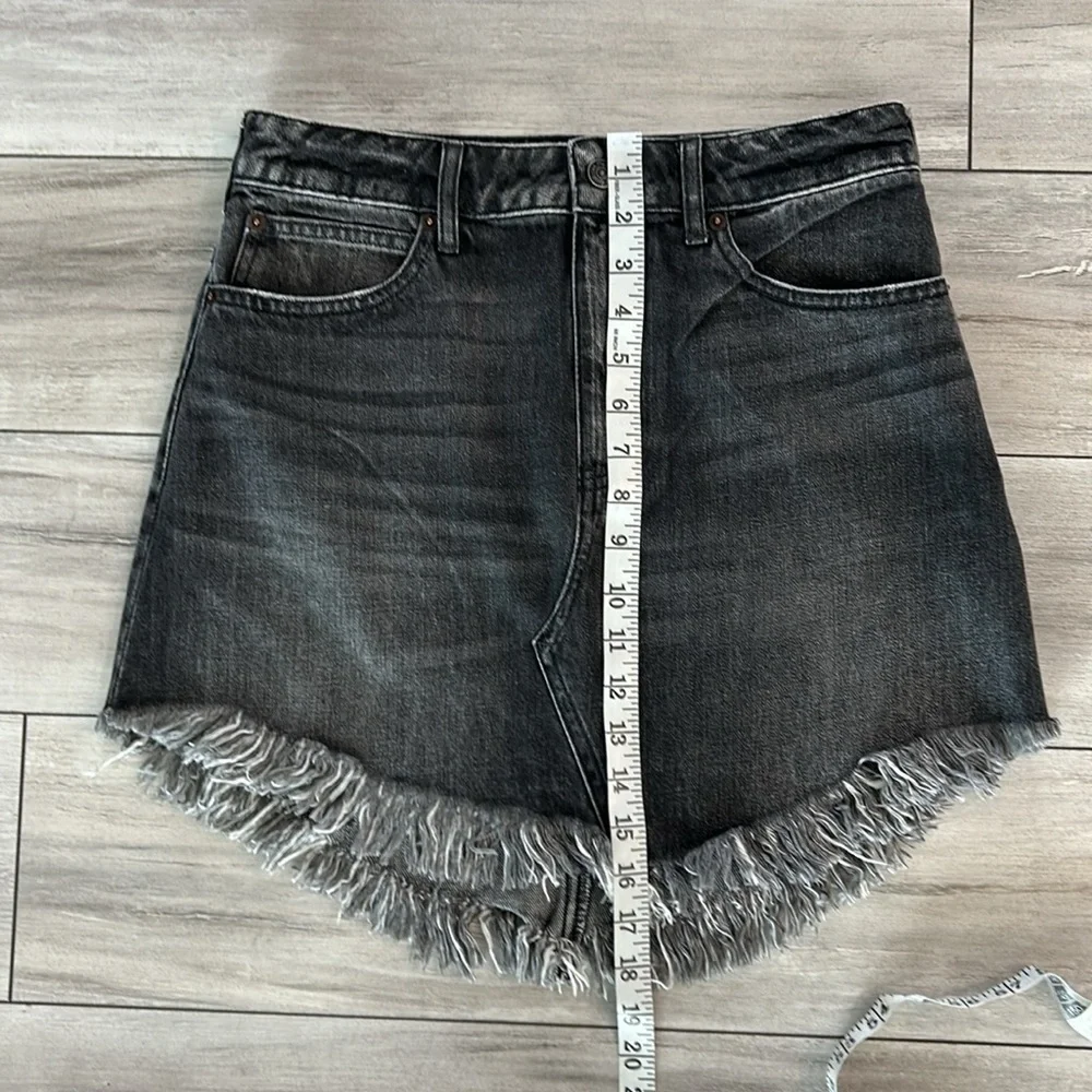 Free People We the Free black denim v cut skirt size 27 NWOT